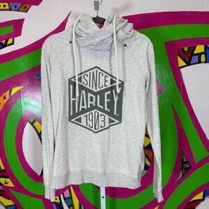 Harley-Davidson Light Gray Double Hood Hoodie. Size Large. Excellent condition!